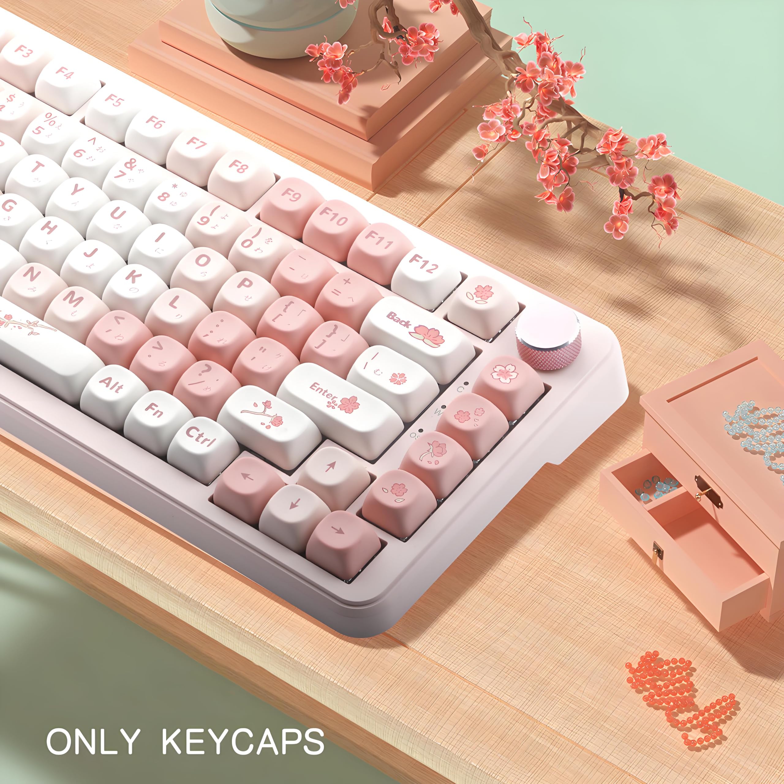 Amazon.co.jp: 134キー PBT日本語キーキャップ、MOAプロファイル桜