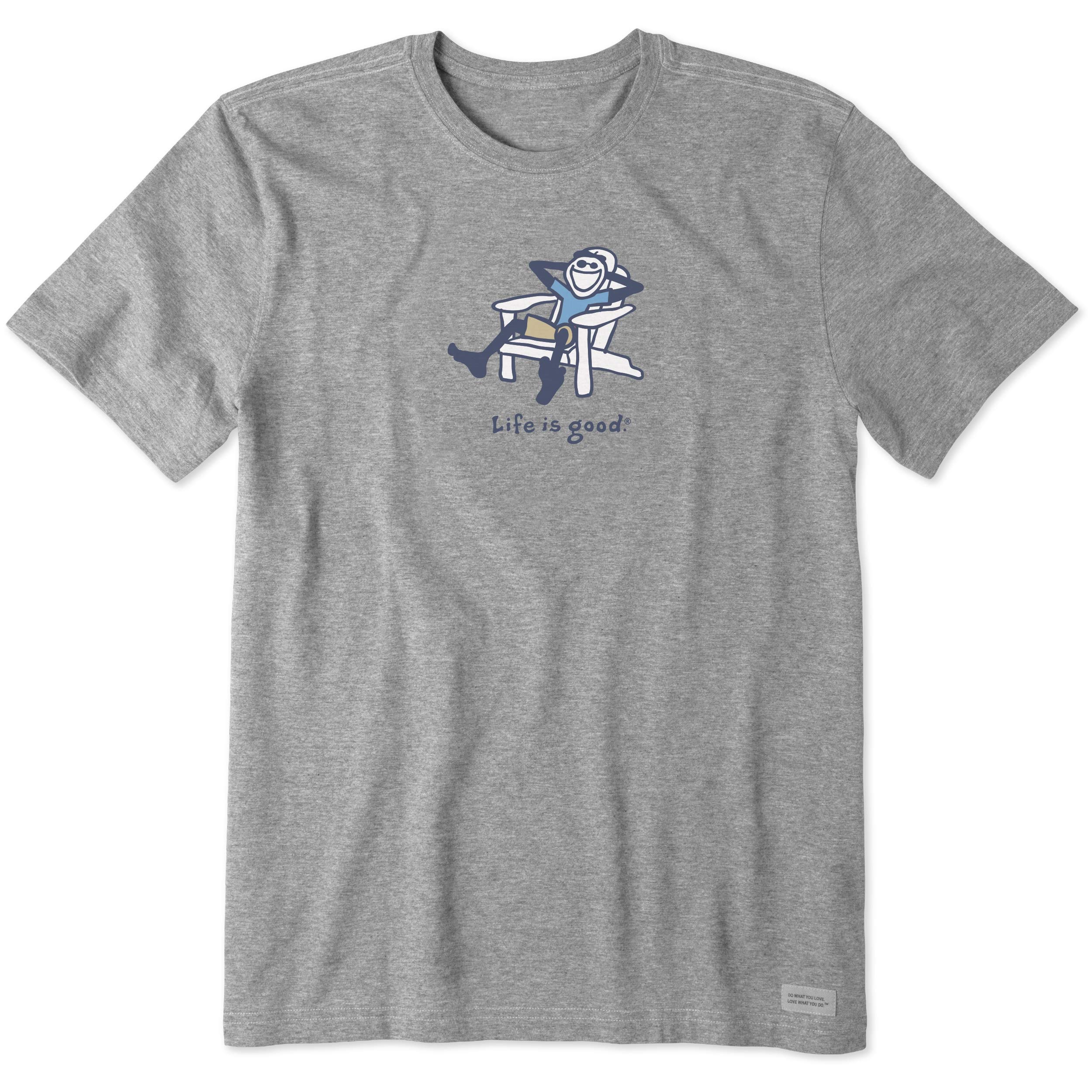 Life Is Good Mens Crusher, Heather Gray, Large