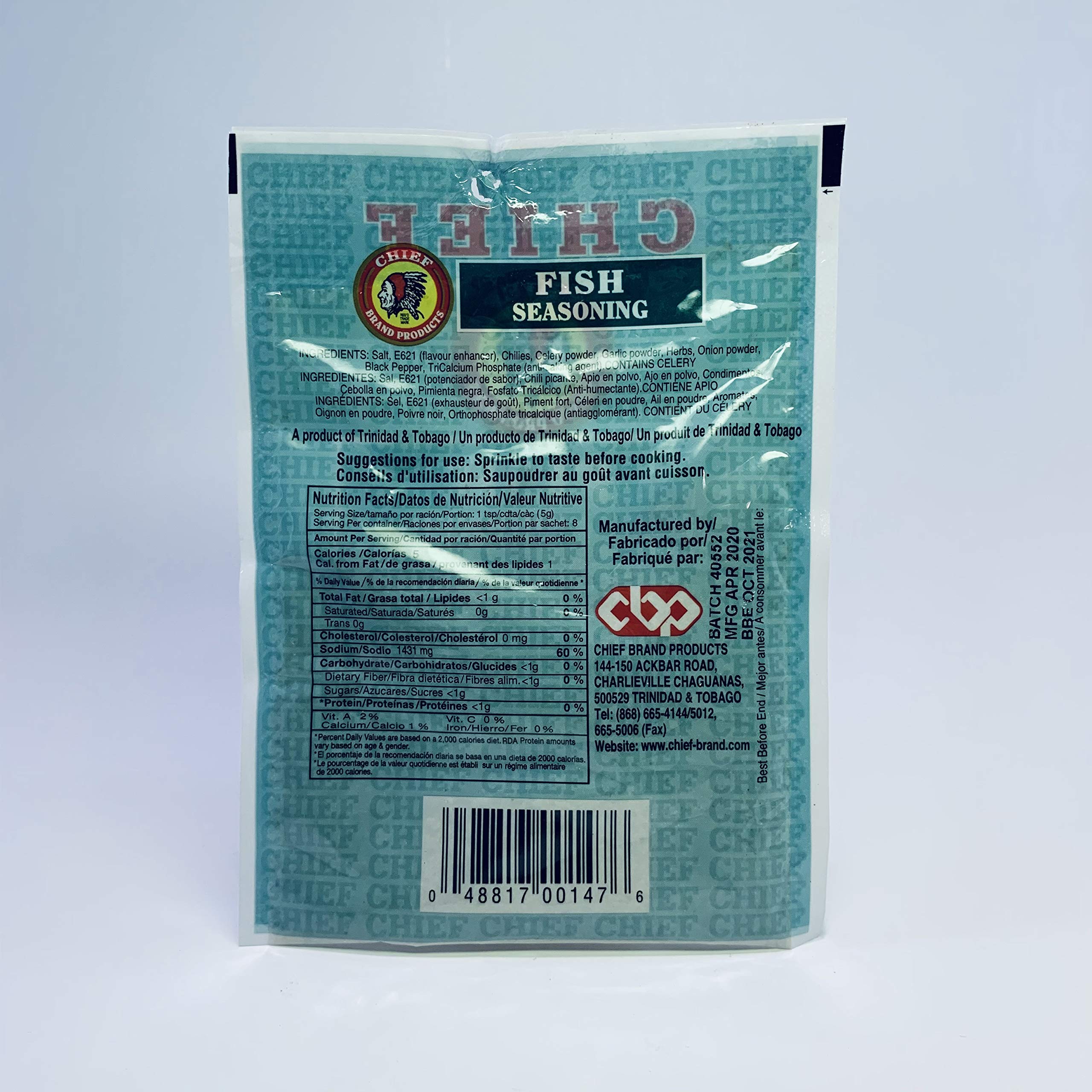 Chief Fish Seasoning (40grams Single Bag) - Product of Trinidad