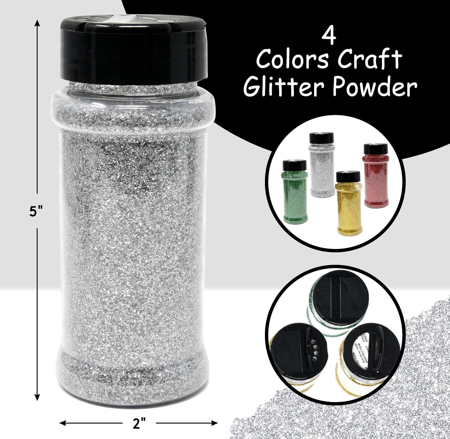 Extra Fine Christmas Glitter Powder 4 Colors Craft Glitter Sequins 80G