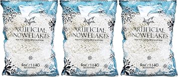 مجموعة من 12 أونصة من رقائق الثلج الاصطناعية 4 أكياس Oz بوليباغ مطبوعة باللون الأزرق