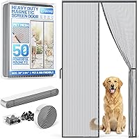 Vista 17 de Pantalla de puerta de garaje para garaje de 1 auto, malla magnética resistente con 6 correas enrollables, puertas de garaje de fibra de vidrio