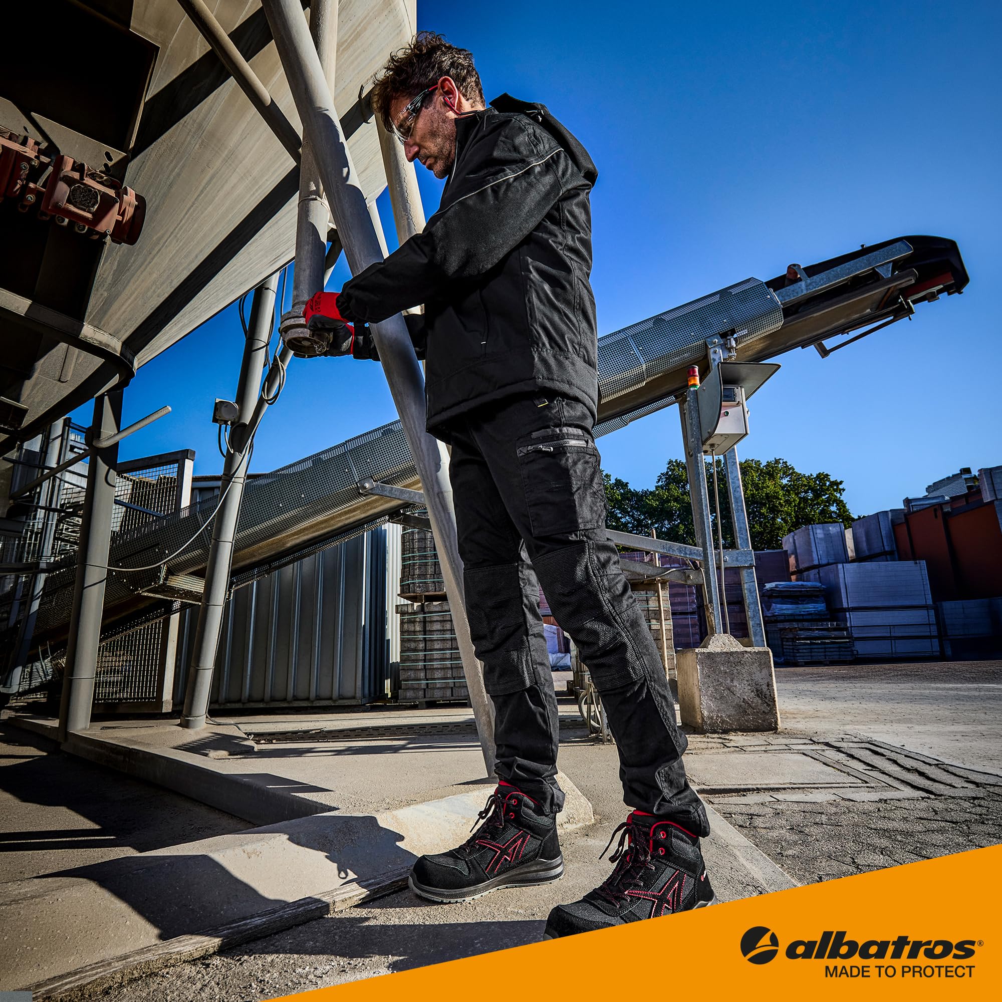 Albatros Clifton Mid 638700210000045 Clifton MID SRC 638700210000045 Botas de seguridad S3 (UE): 45 Negro, Rojo 1 Durable y ResistenteUnisex adulto