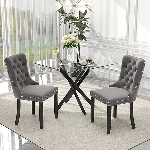 Miniatura 53 de Juego de comedor de cristal de lujo plateado de 5 piezas, juego de mesa de cocina minimalista moderno para 4 personas, juego de comedor con negro +