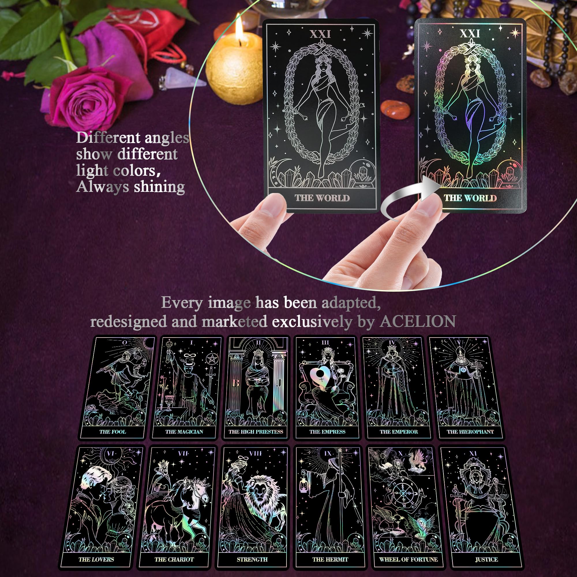 Amazon.com: WJPC Silver Foil Edge Tarot Cards with Guide Book