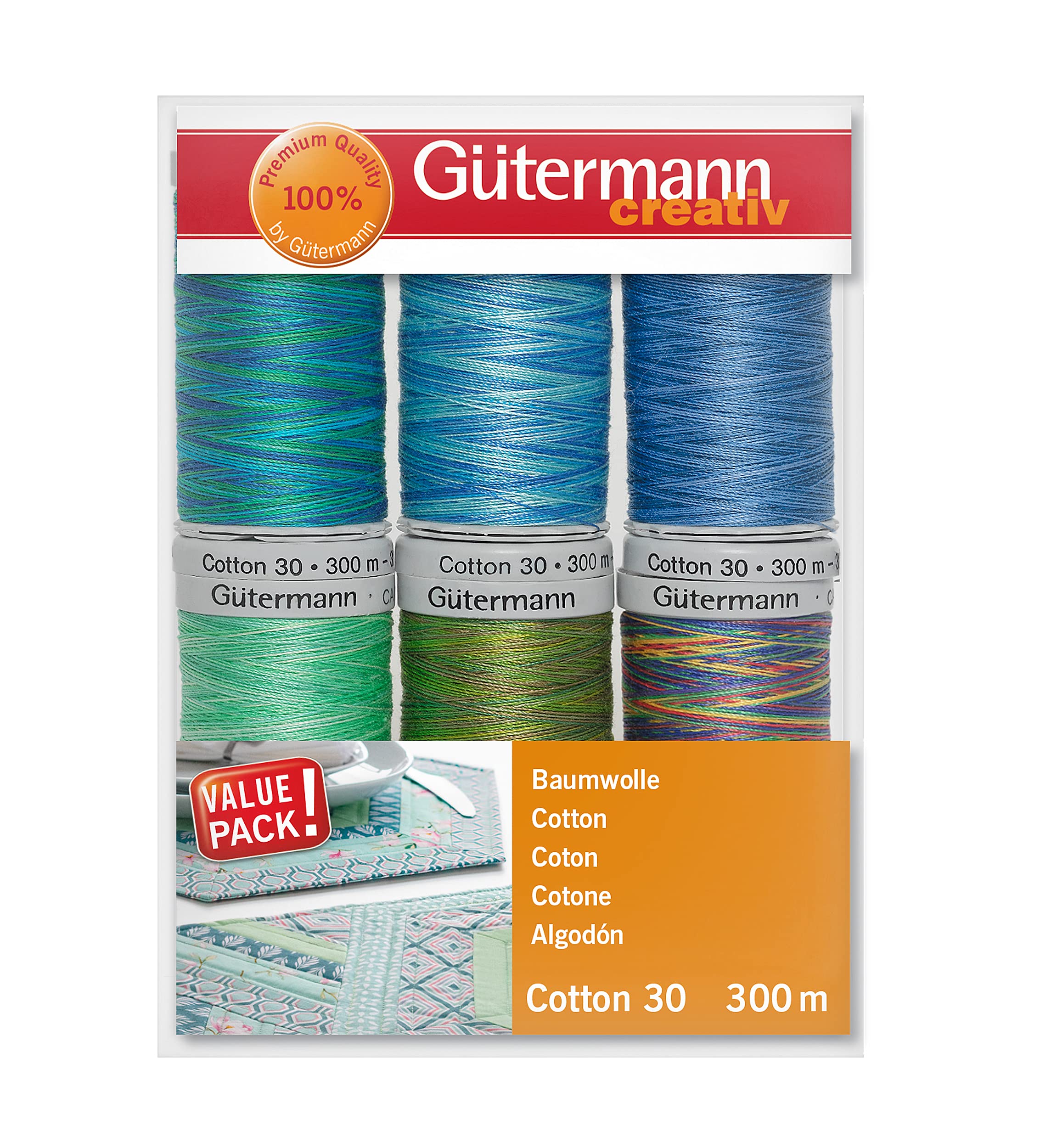 Gutermann Filo Cotone 300 m 6 Bobine | Panini