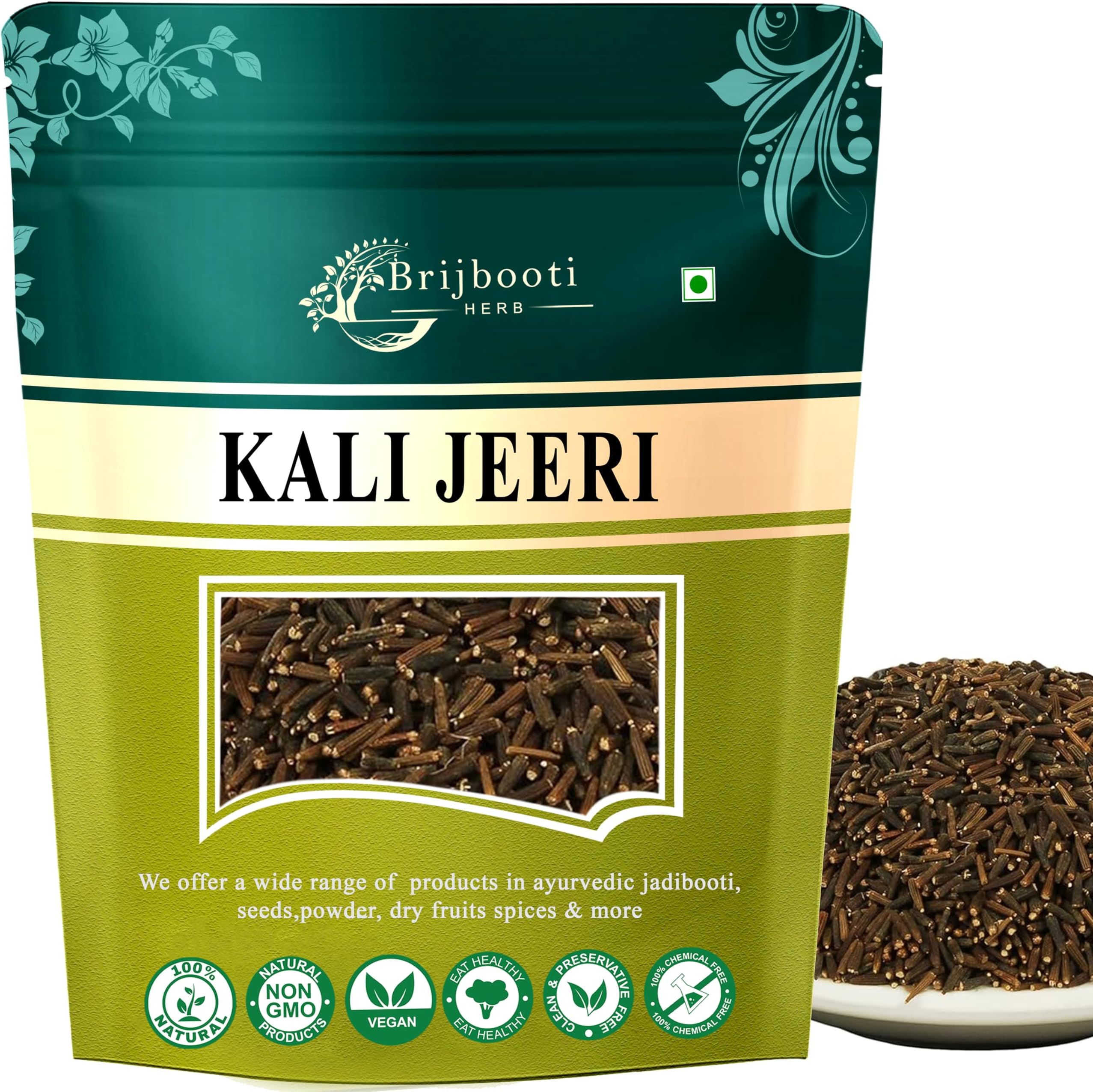 BrijBooti Kali Jiri 100 Gram - Kaali Jiri - Kadwa Jeera - Kali Jeeri Natural Black Cumin Seed
