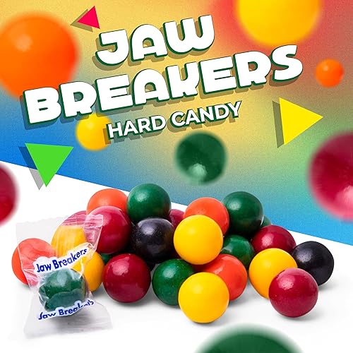 Miniatura 4 de LaetaFood Jawbreakers Mini surtido de sabor a fruta de caramelo duro envuelto individualmente bolsa de 1 libra