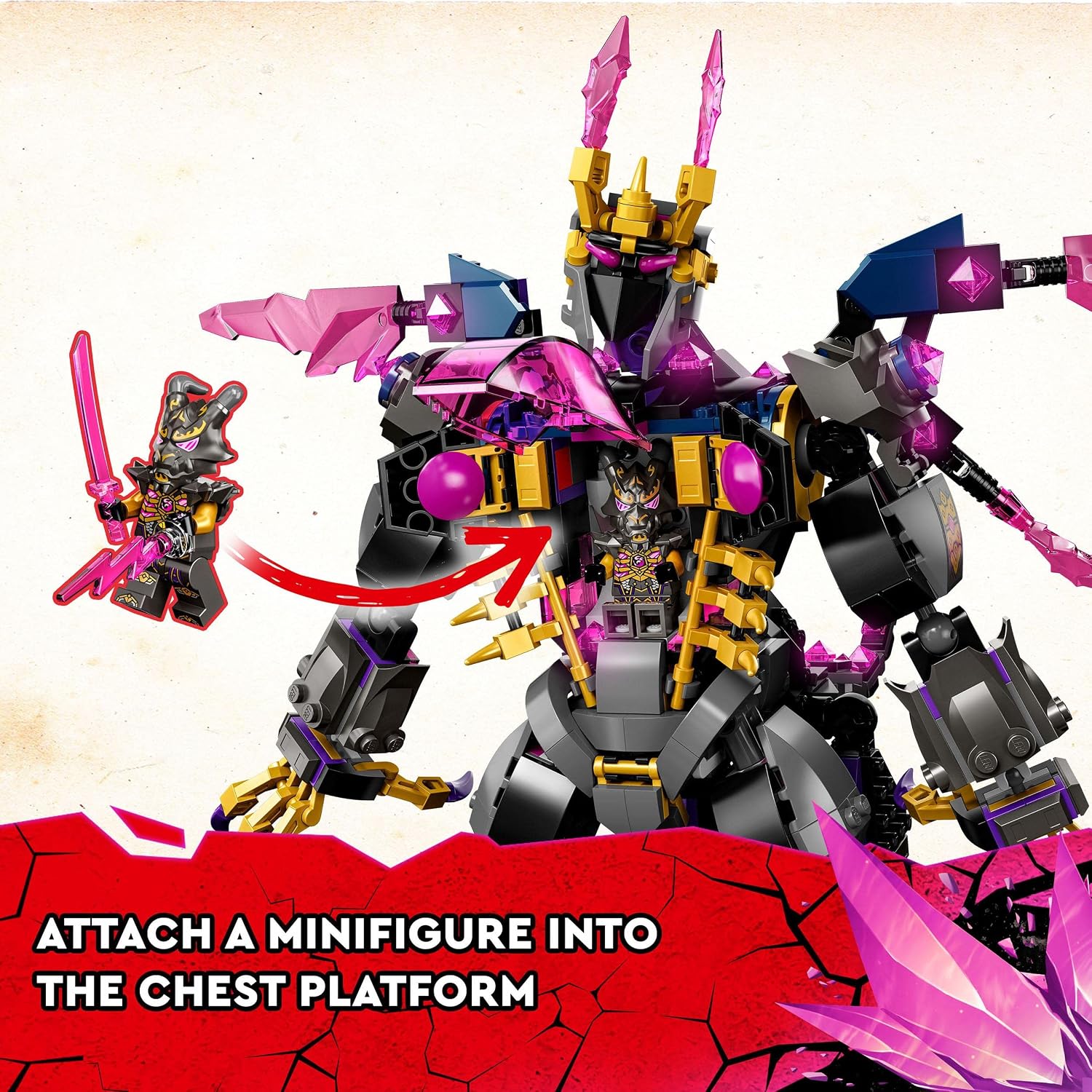 LEGO 71772 NINJAGO The Crystal King Set, Battle Toy for Kids with Posable Centaur Action Figure and Lloyd Minifigure - Image 5