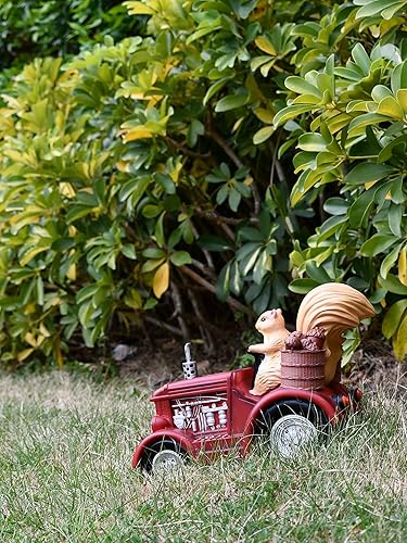 Miniatura 7 de Tractor de ardilla iluminado con energía solar fabricado por poliresina