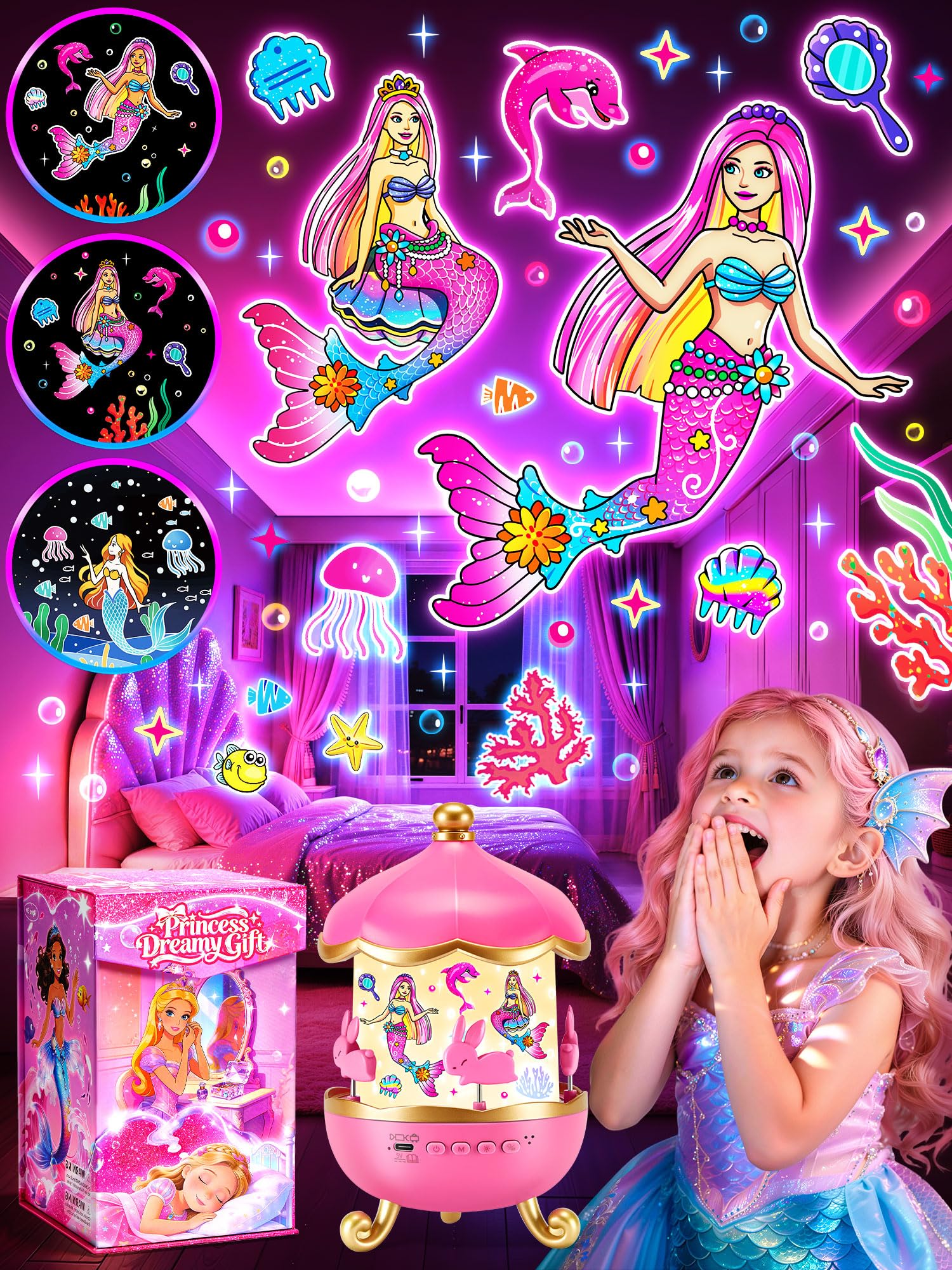 Little Mermaid Toys, 15 Soothing Sounds+18 Films+378 Colors Kids