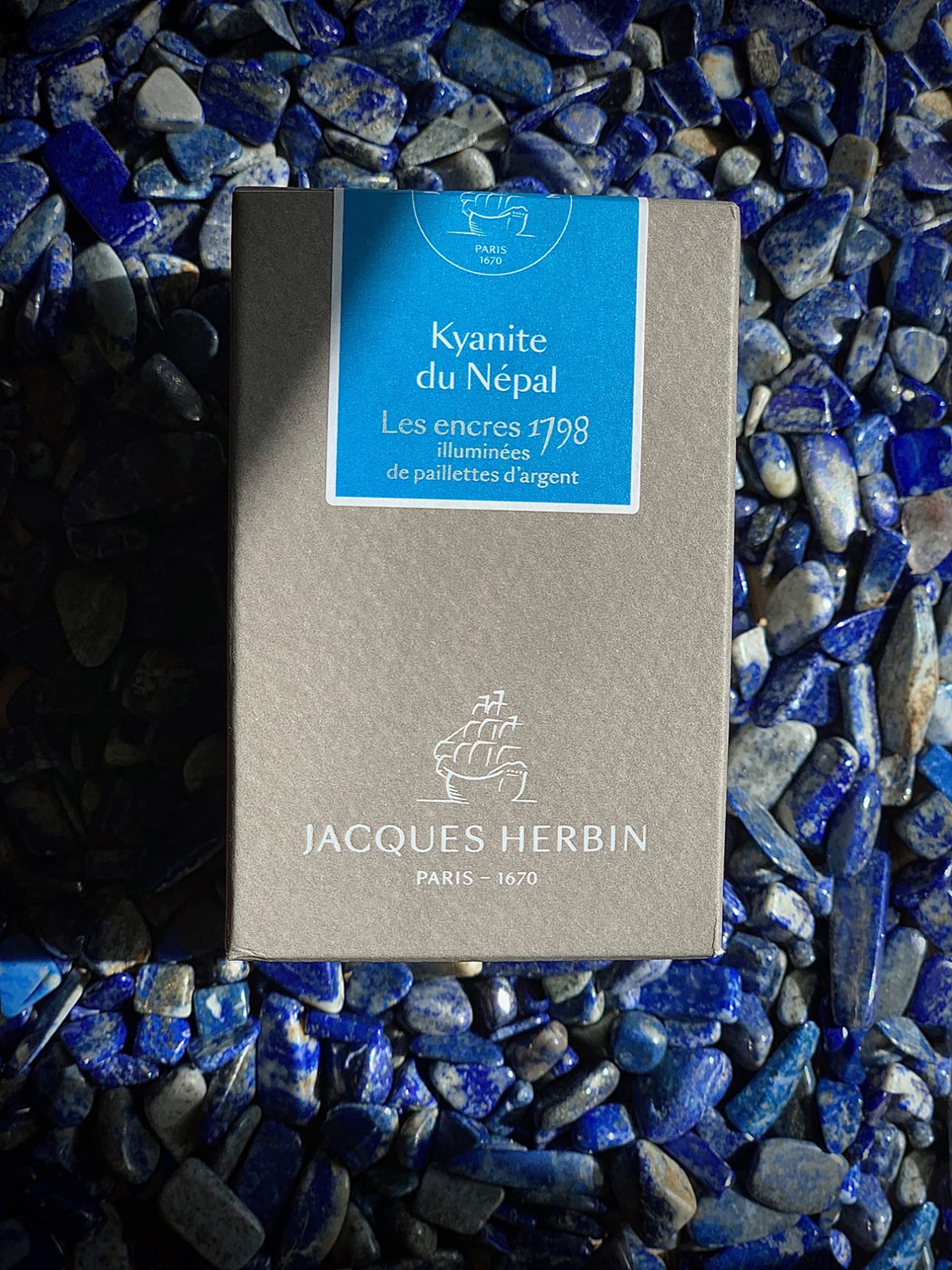 Jacques Herbin 15513JT - Atrament brokatowy 1798 50 ml, Kjanit z Nepalu