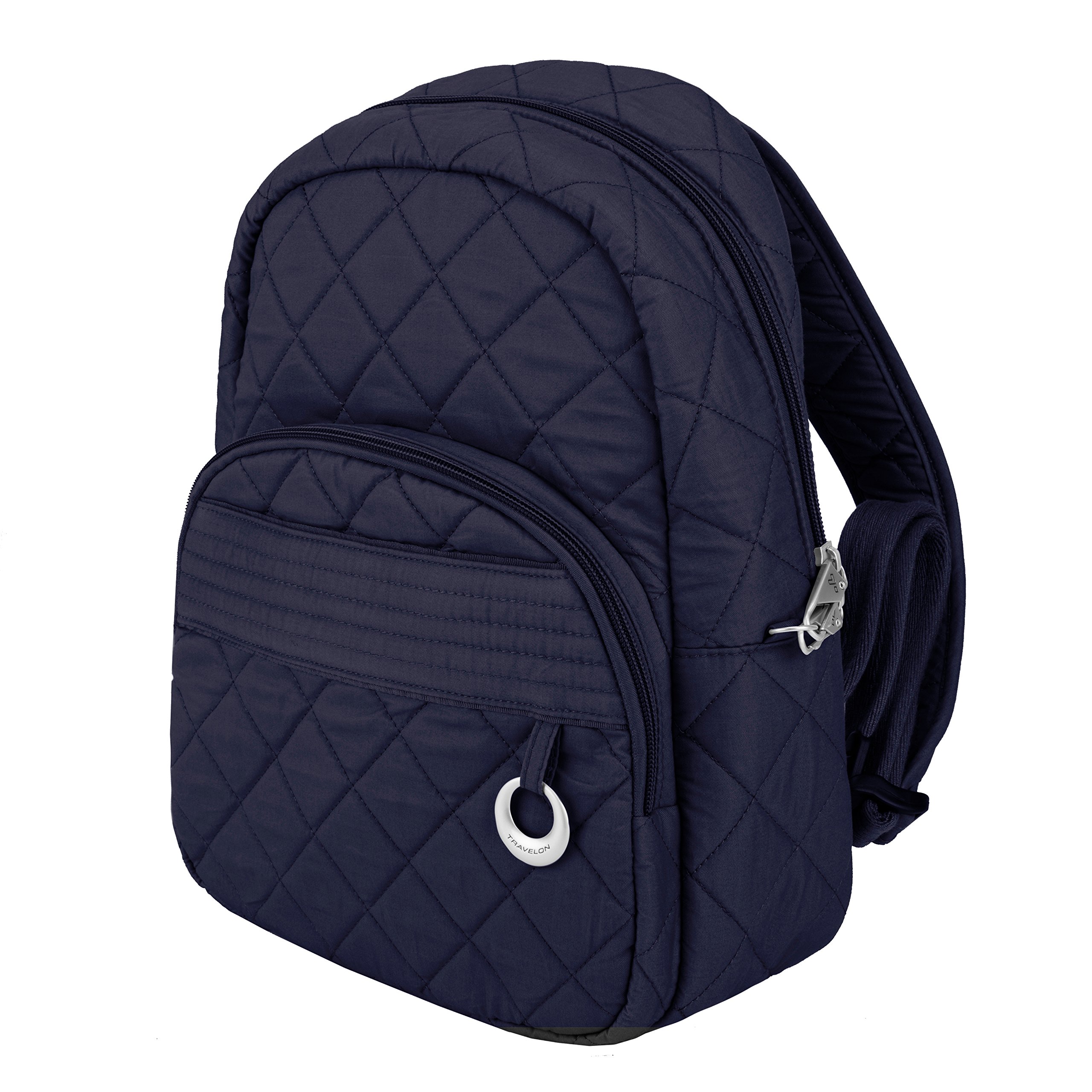 travelon women's anti-theft boho backpack, navy, one size