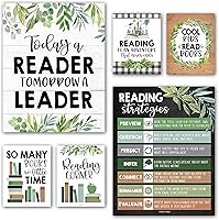 Vista 12 de Hadley Designs Carteles de lectura para decoración de aula primaria y biblioteca, 6 decoraciones de esquina de lectura para decoraciones de aula