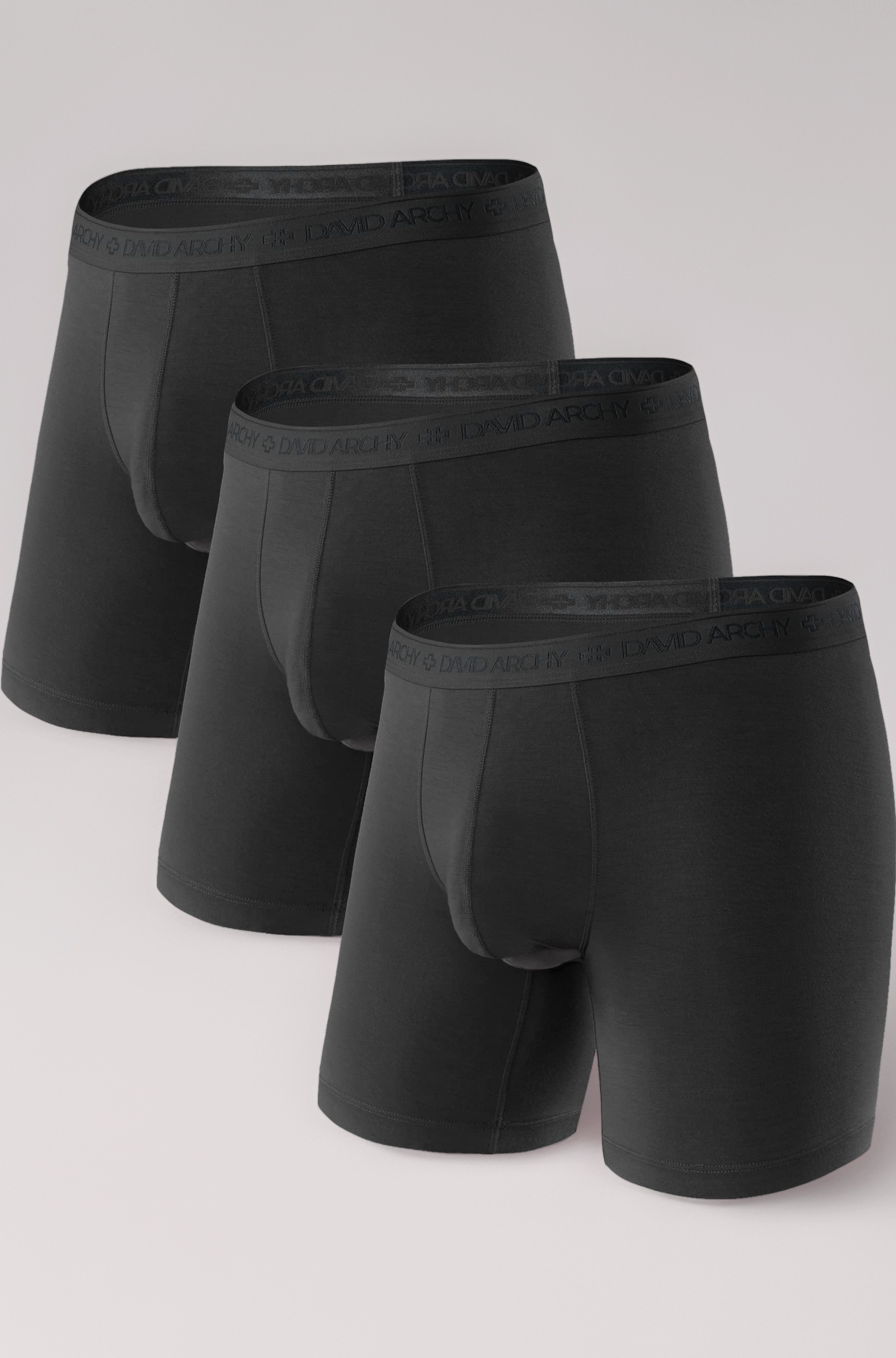 DAVID ARCHY Men's Modal Boxer Shorts with Fly Separate Pouch Microfibre Multipack Underwear Function Double Pockets Underwear