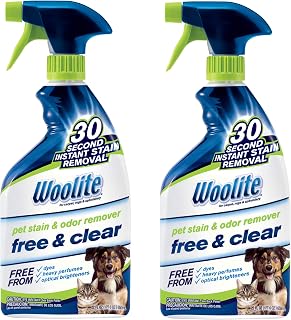 BISSELL Woolite Free & Clear Pet Stain & Odor Remover, 22oz Twin Pack - Dye-Free, Fragrance-Free, Safe for Kids & Pets