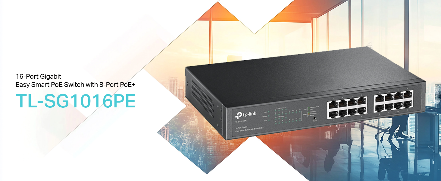 TP-Link 16 Port Gigabit PoE Switch 8 PoE Port+ @150W Easy Smart
