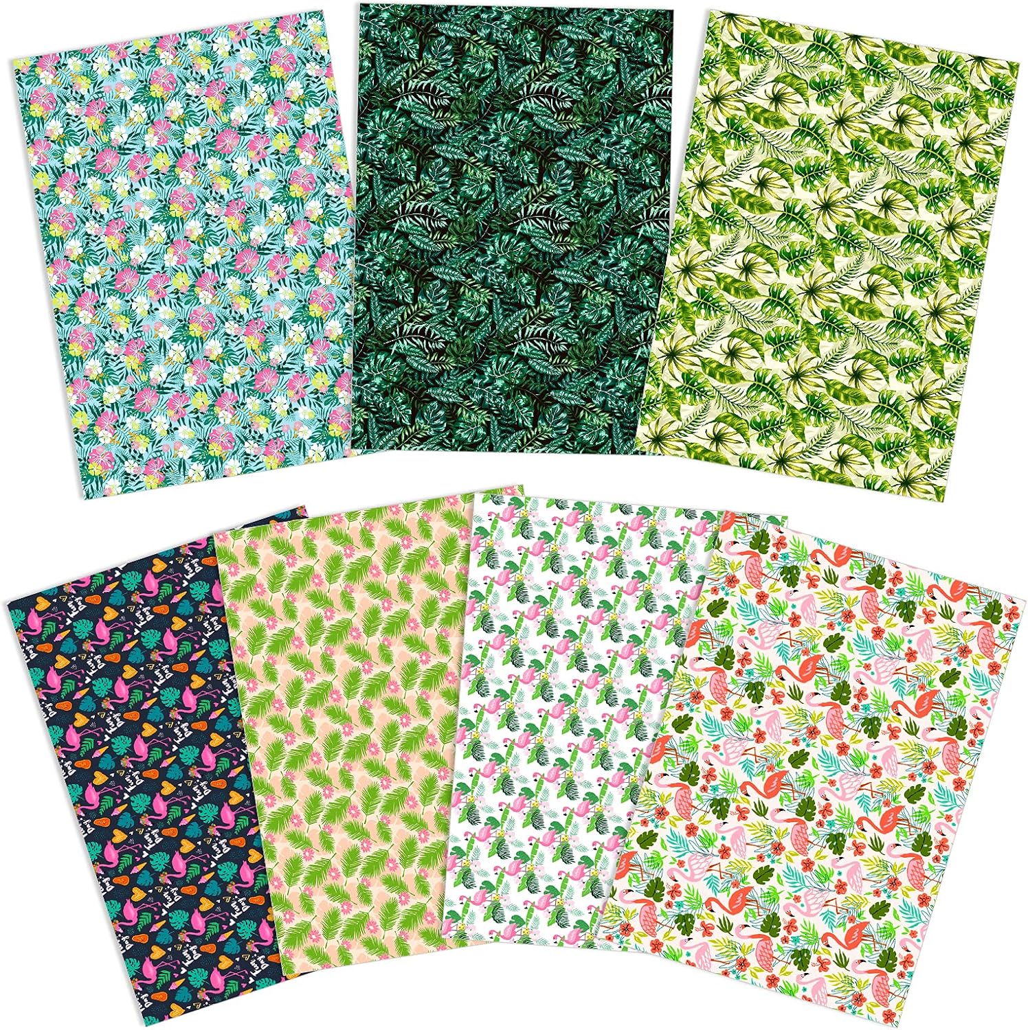 Konsait Flamingo Wrapping Paper, Monstera Palm Leaves Hawaii Safari Jungle Tropical Themed Wrap Paper Sheet for Gift Wrapping Birthday Baby Shower Flowers Party Decoration Craft Supplies image 4
