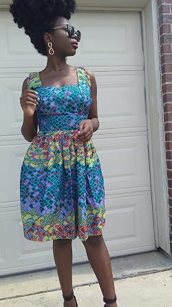 Women African Ankara Multi Color Crop top and Skirt
