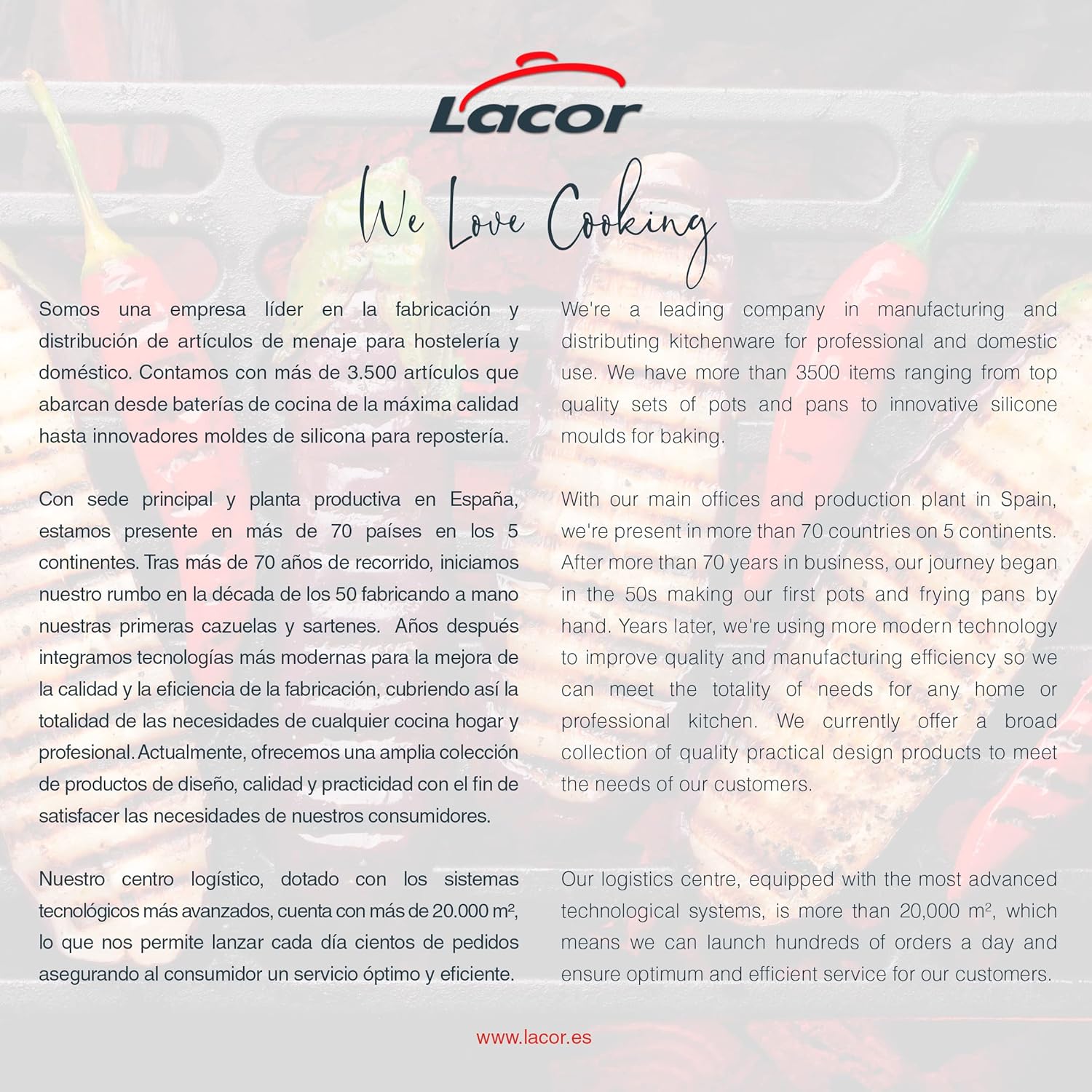 Lacor - 60264 - Stainless Steel Grill Brush, Ergonomic Handle, Dishwasher-Safe, 44 cm, Stainless Steel