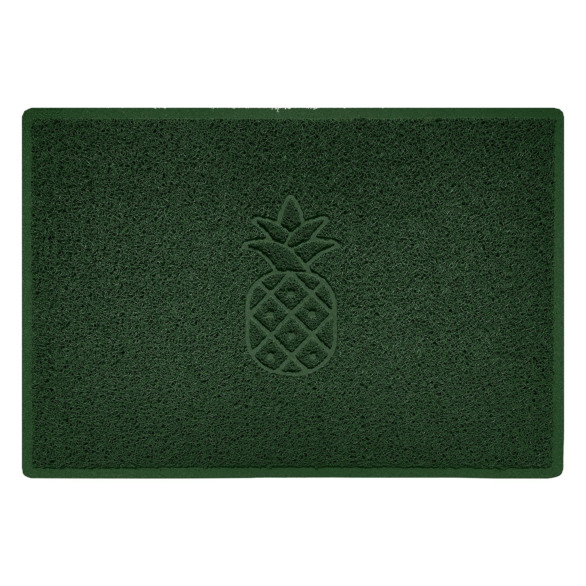 Nicoman Pineapple Embossed Shape Door Mat Dirt-Trapper Washable Barrier Doormat-(Use Indoor or Sheltered Outdoor)-(90x60cm/3x2ft,Large) Green