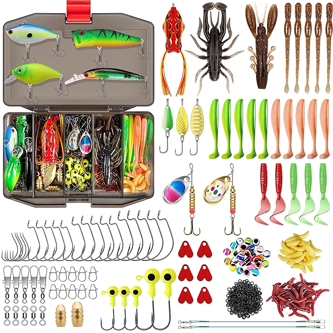 GOTOUR钓鱼诱饵套装（含鱼具箱）-淡水鲈鱼用品及钓鱼工具