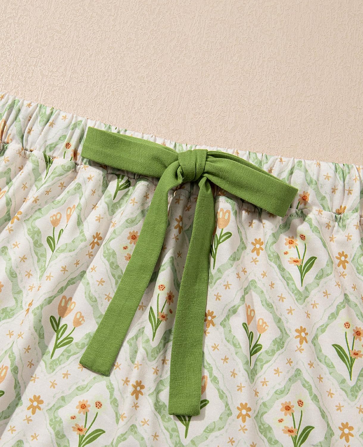 SELINK Womens Summer Pajamas Sets Short Sleeve Flower Print Button Down Sleepwear Loungewear 2 Piece Pj Set - Image 5