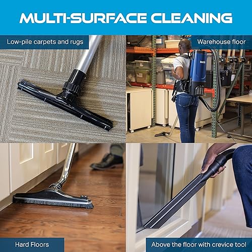 Miniatura 7 de Powr-Flite Pro-Lite - Aspiradora de mochila de grado comercial de 4 cuartos de galón, aspiradora portátil con kit de herramientas, BP4S