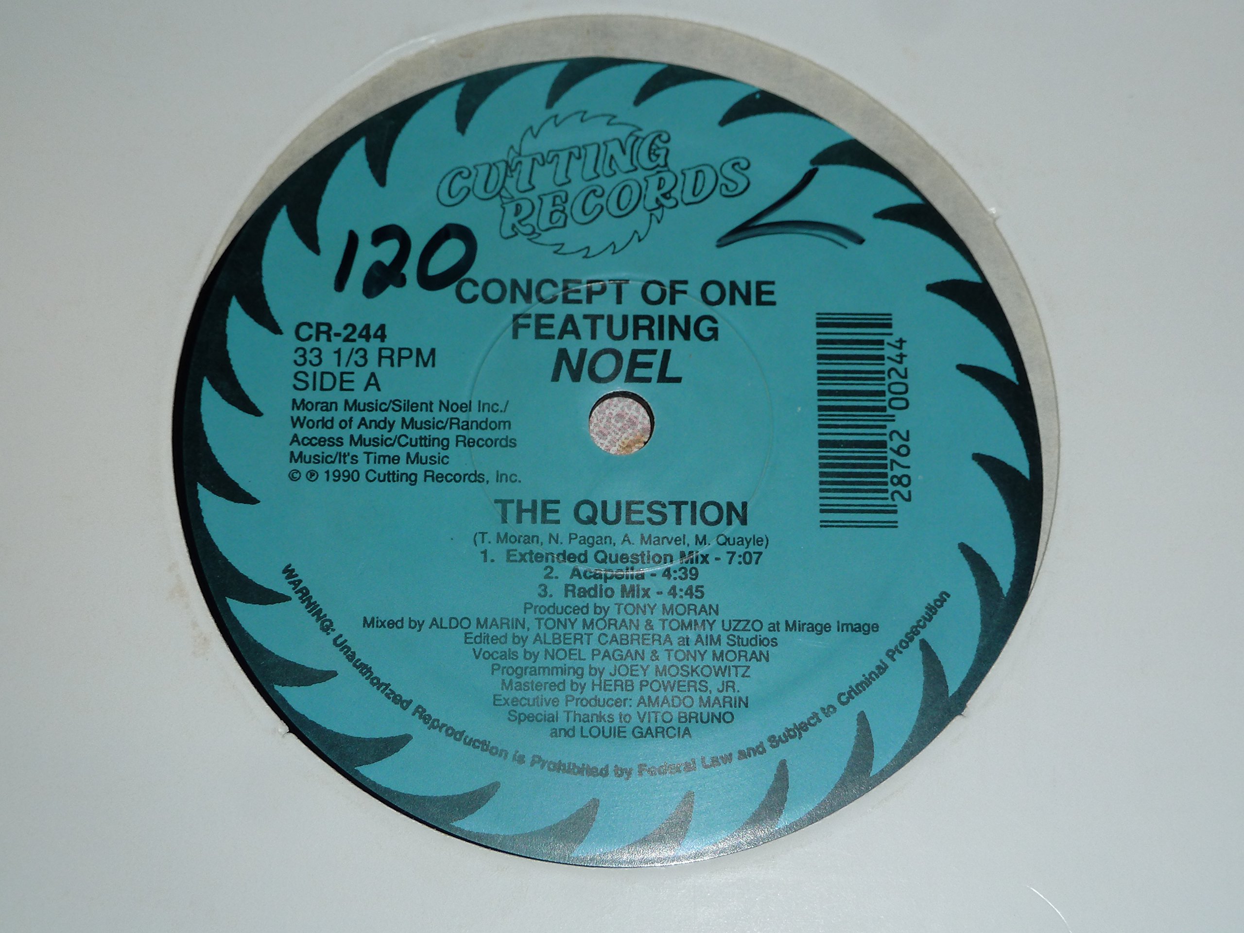 Concept Of One Featuring Noel - The Question - Cutting Records - CR-244