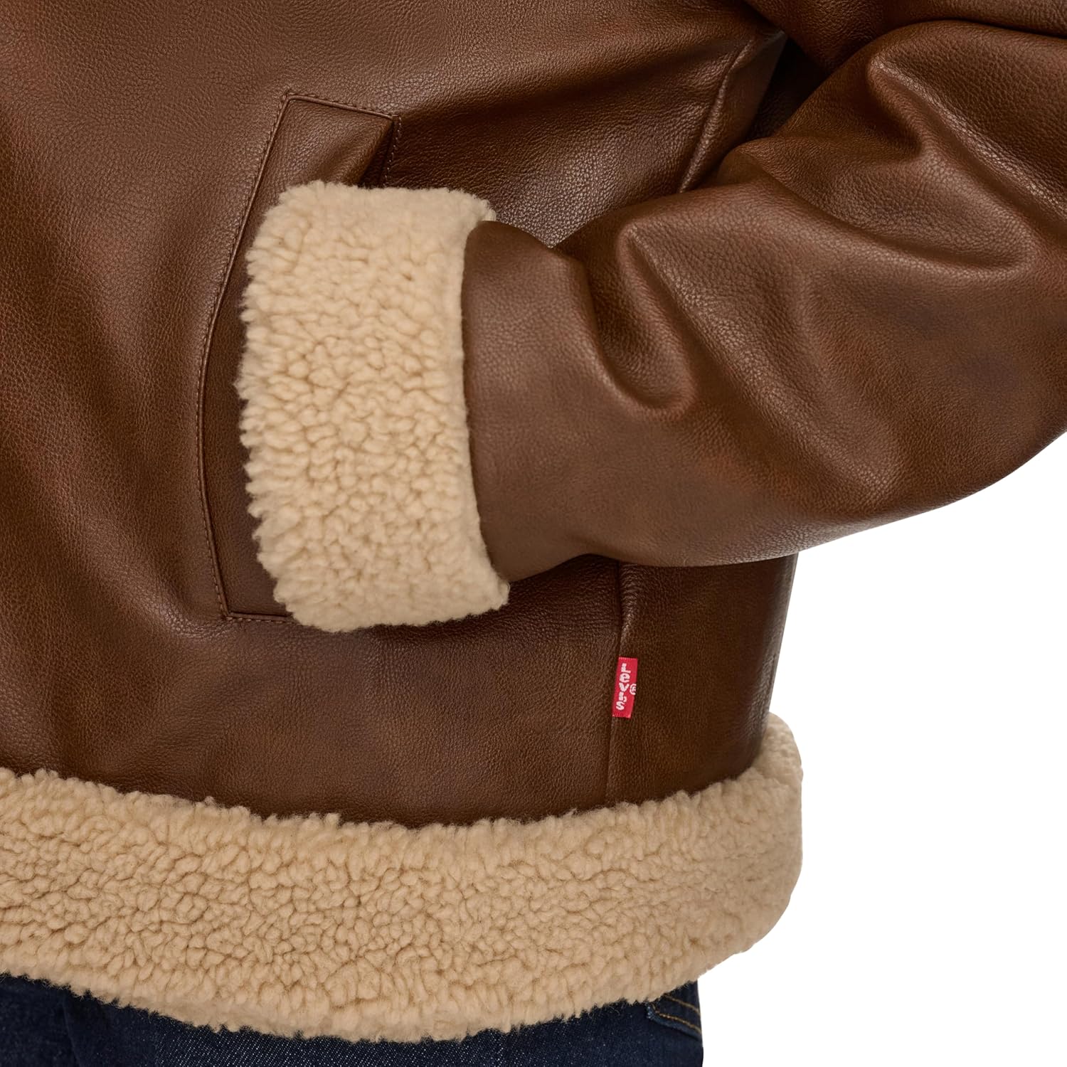 Levi's Women's Faux Leather Sherpa Lined Moto Jacket - Image 6