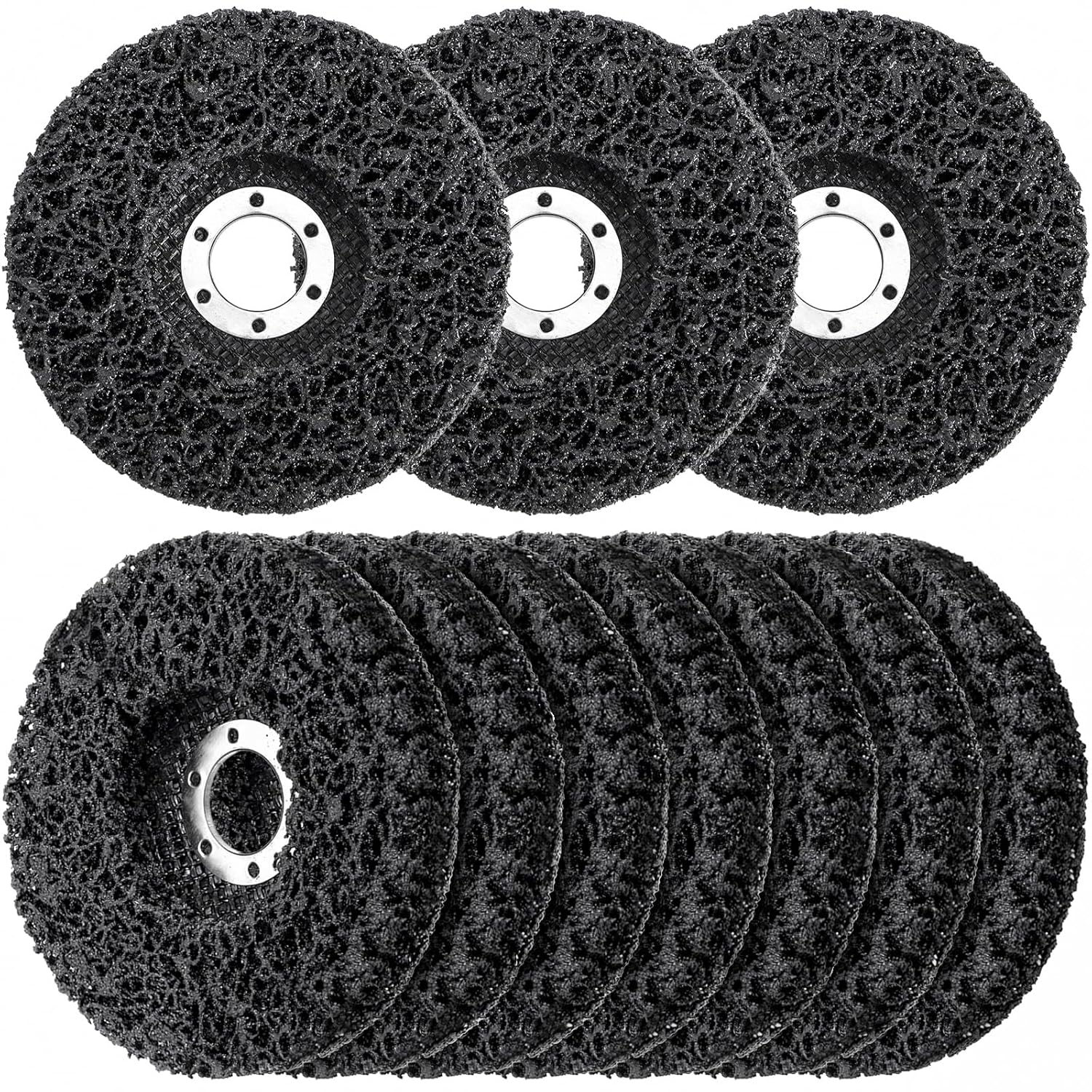 Elsjoy 10 Pack 4-1/2" x 7/8" Strip Discs for Angle Grinder, Black Rust Remover Wheels, Paint Stripping Disc for Rust, Welds, Oxidation