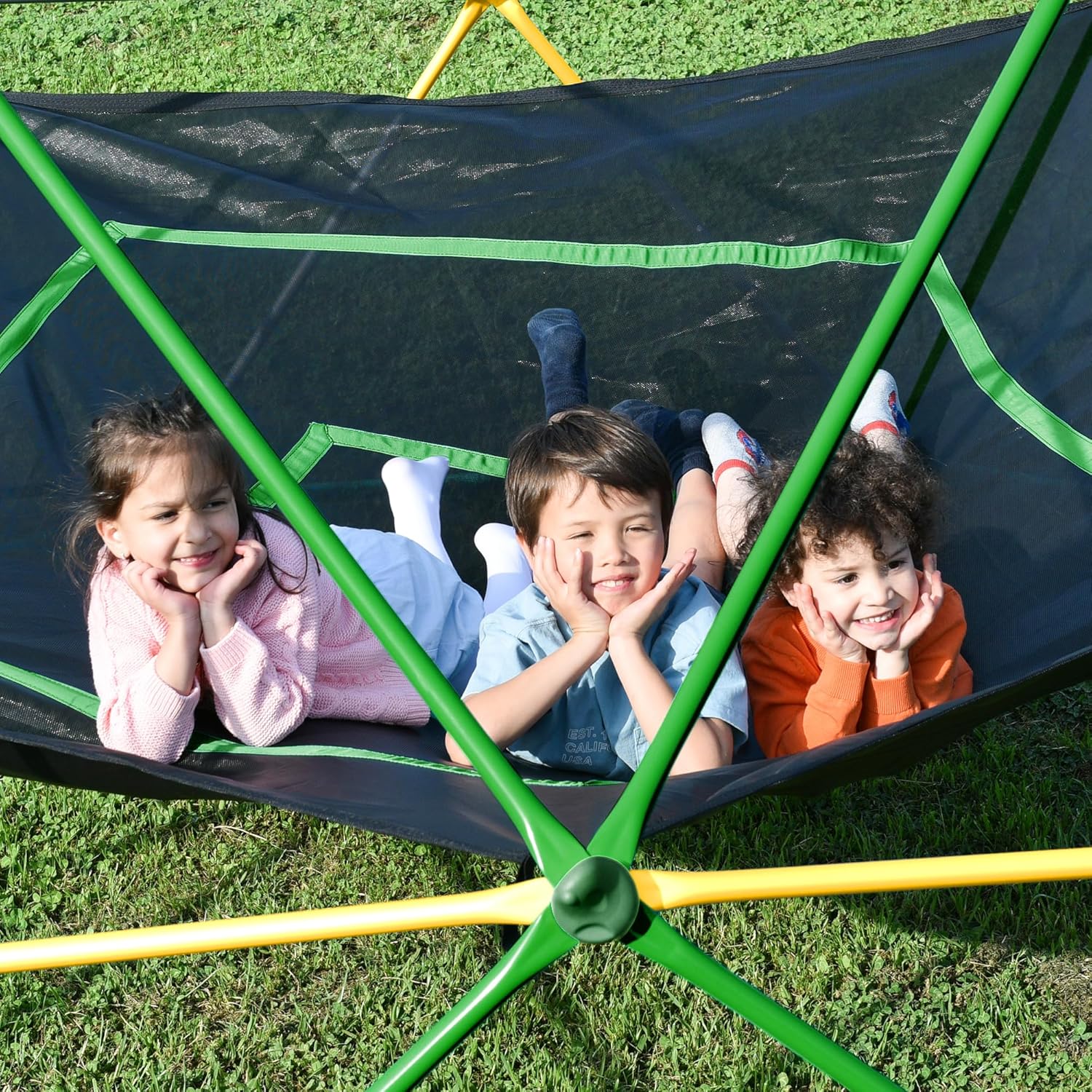 Merax 13FT Climbing Dome with Hammock, Outdoor Geometric Dome Climber Play Center for Kids 3-10 Supporting 1000 lbs, Easy Assembly Jungle Gym