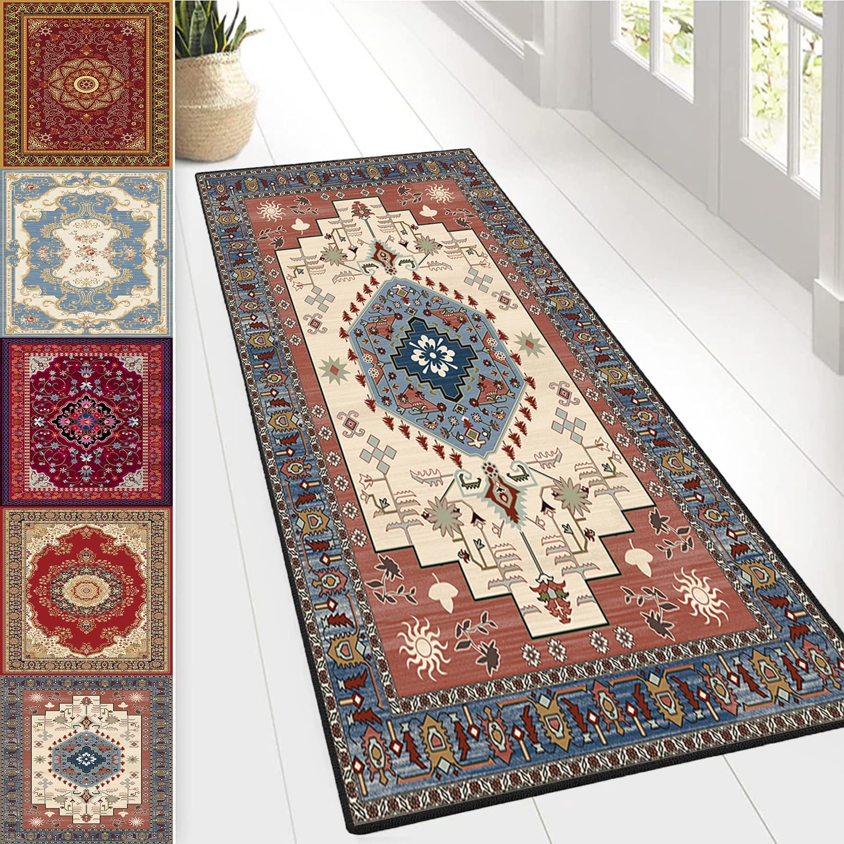 Alfombra cocina lavable de 82 x 300 cm suave y resistente de pasillo
