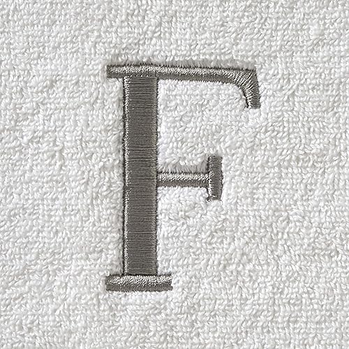 Miniatura 2 de SKL Home Casual Monogram - Juego de toallas de mano, F, 16 x 26 pulgadas, color blanco, 2 unidades