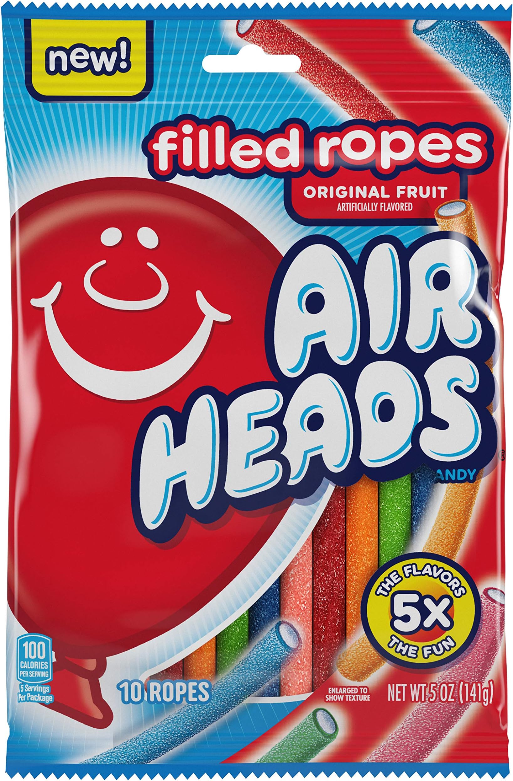 Airheads Filled Gummy Rope, 5 Oz(10 Ropes - 5 Flavors)