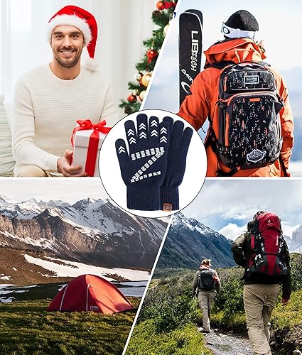 Miniatura 6 de FZ FANTASTIC ZONE Guantes de invierno para hombre, cálidos, térmicos, suaves, de lana, para pantalla táctil, para mujer