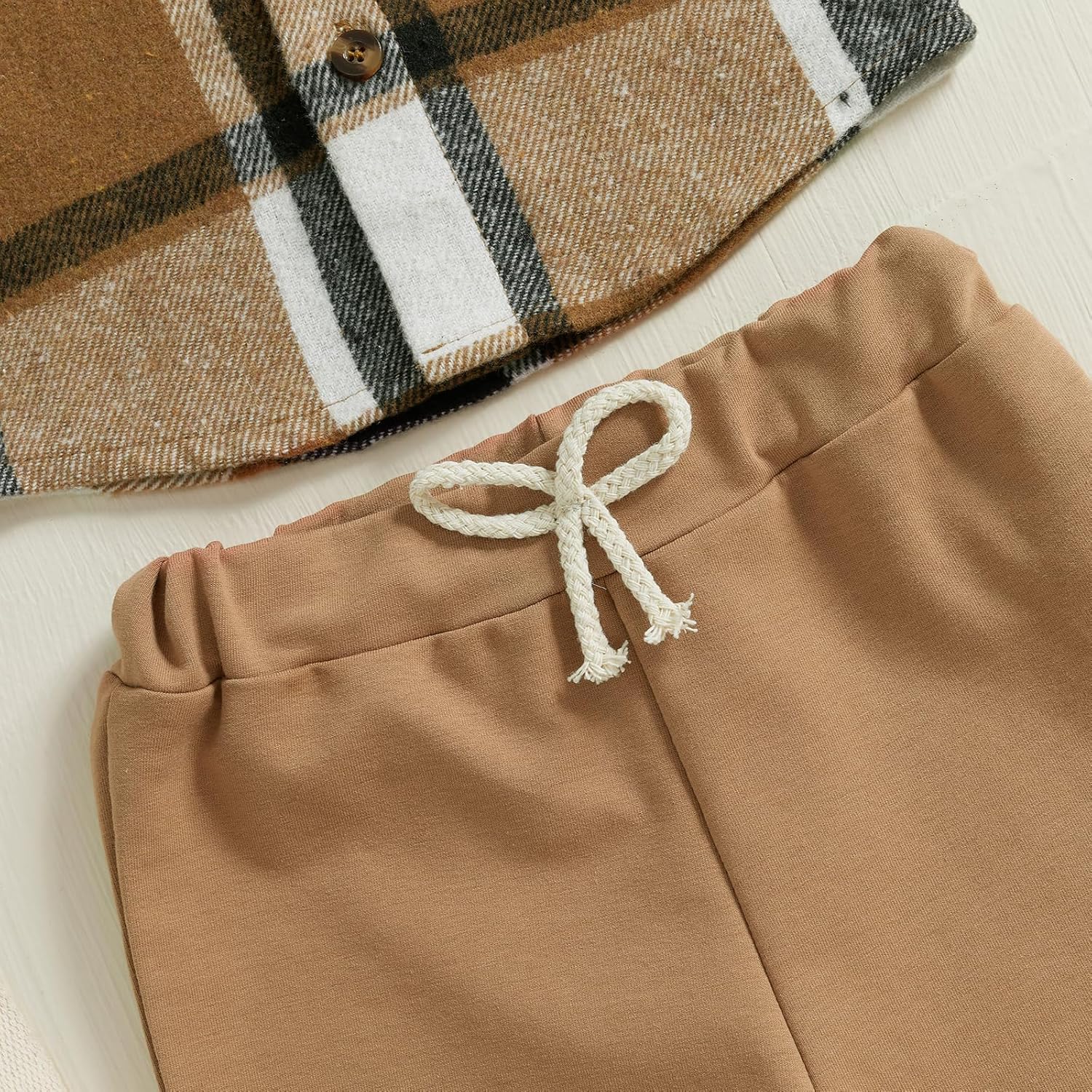 Toddler Boys Fall Outfits Plaid Flannel Baby Boy Jacket Button Down Shirts Pants 2Pcs Festival Clothes Set - Image 6