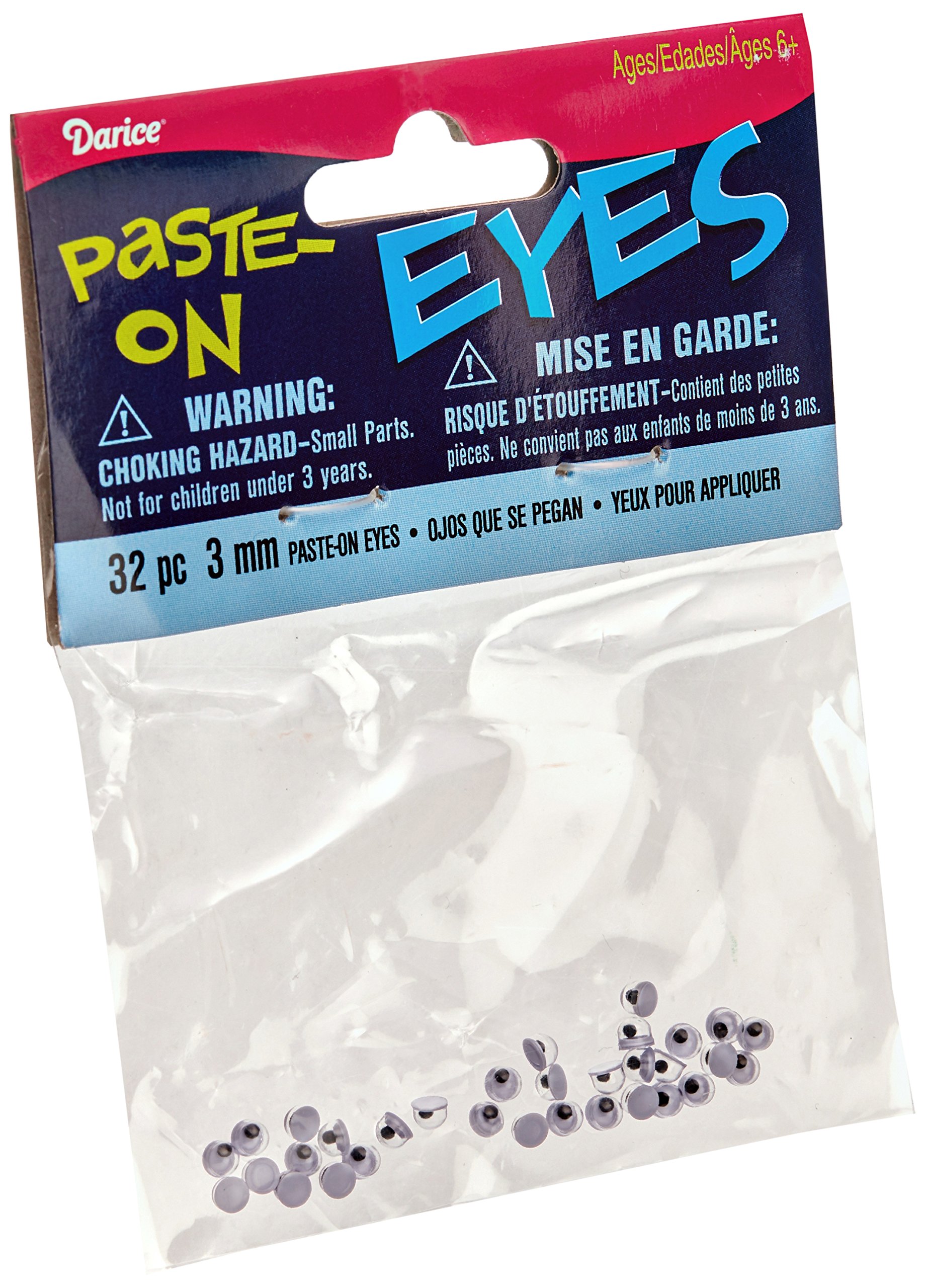 Darice ME3/PP Yeux Mobiles à Coller Plastique Noir