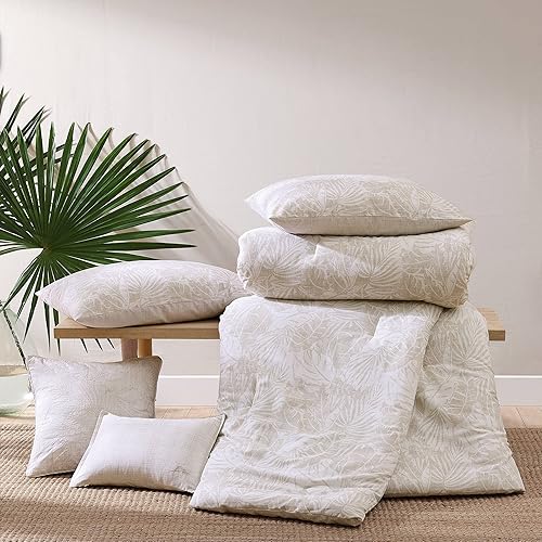 Miniatura 7 de Tommy Bahama - Juego de edredón tamaño King, juego de ropa de cama reversible de algodón, incluye fundas a juego con almohadas (beige Costa Blanca,