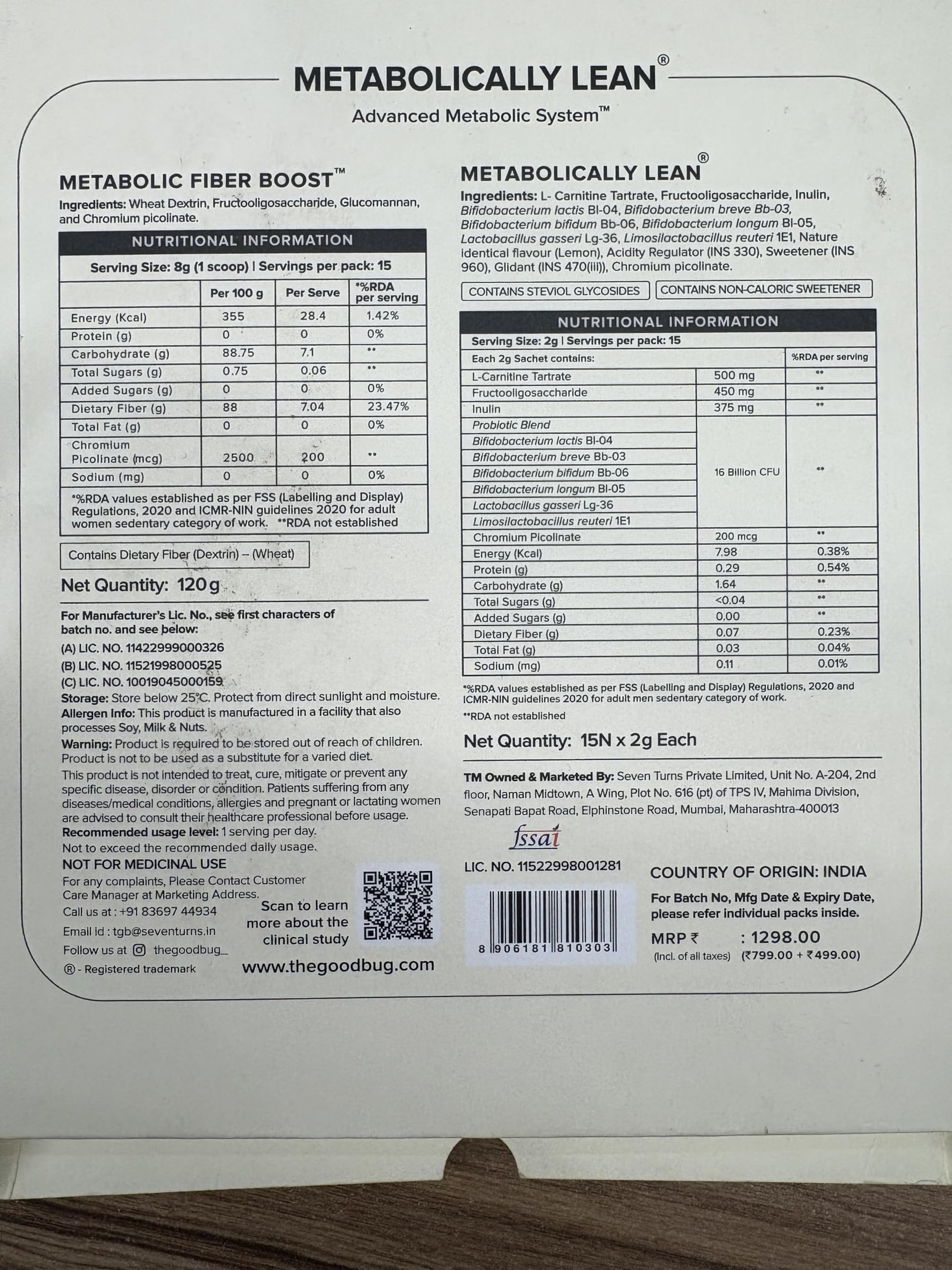 The Good Bug Metabolically Lean: Advance Metabolic System | Weight Loss | 16 b CFUs Probiotics Supplement + L-Carnitine + 7g Prebiotic Fiber | Boosts GLP1, Metabolism & Reduces Cravings Naturally - Image 2 thumbnail