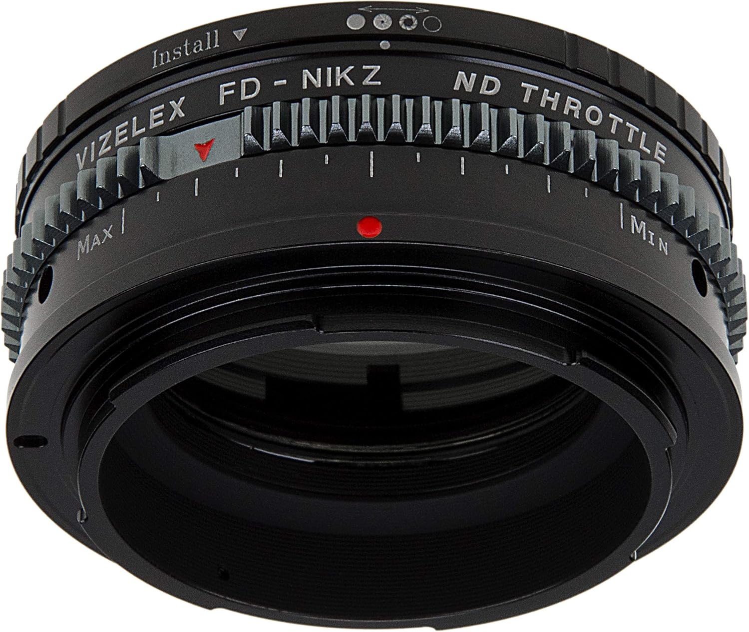 Vizelex CINE ND Throttle Lens Adapter Compatible with Canon FD Lenses to Nikon Z-Mount Cameras - Built-in Variable ND Filter (2-8 Stops)