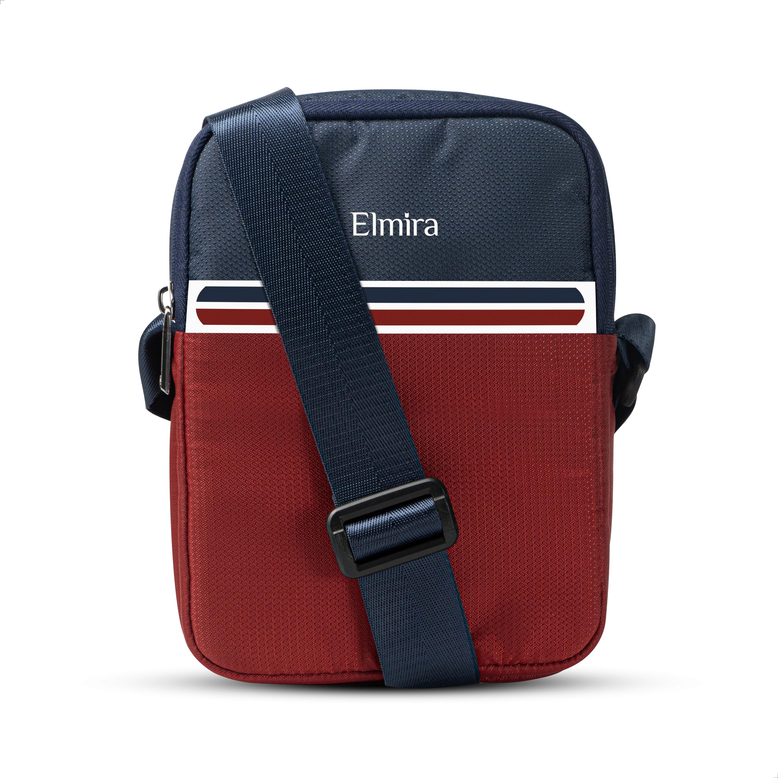 ELMIRA Sling Bag for Men - Stylish Crossbody Passport Messenger with Water-Resistant Design, Shockproof Pocket - Ideal for Travel, Office, Business - Adjustable Strap, (Navy blue and Maroon) (B0CP455W1H) Amazon Price History, Amazon Price Tracker