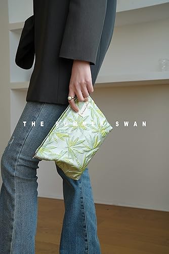 Miniatura 2 de The Summer Swan Bolsa de maquillaje estética grande Bolsa de maquillaje floral Embrague de medio día Bolsa de kit de período Bolsa de higiene