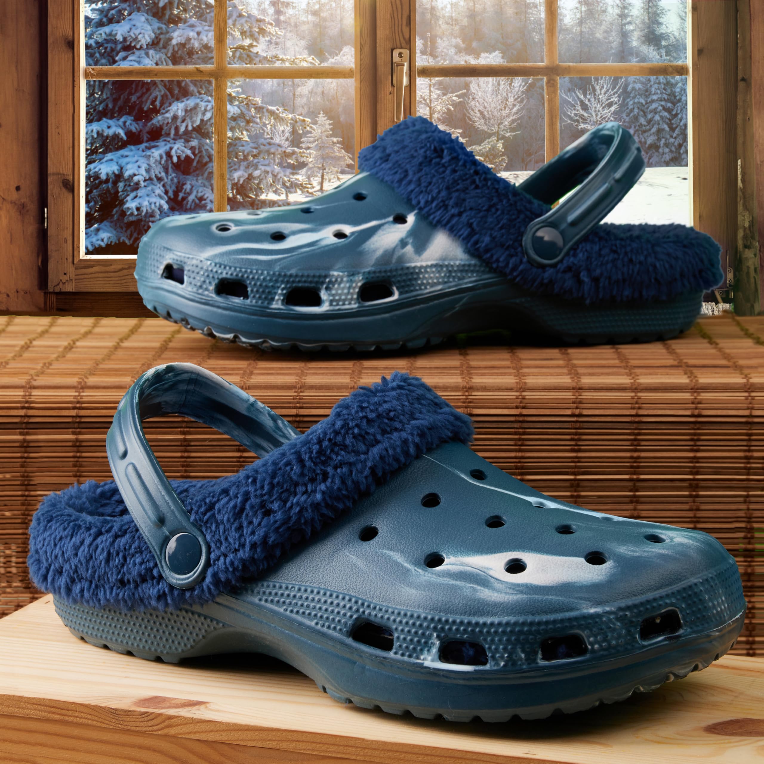 CityComfort Zoccoli Uomo, Foderato in Pile Ciabatte da Giardino, Pantofole da Casa - Regalo Uomo