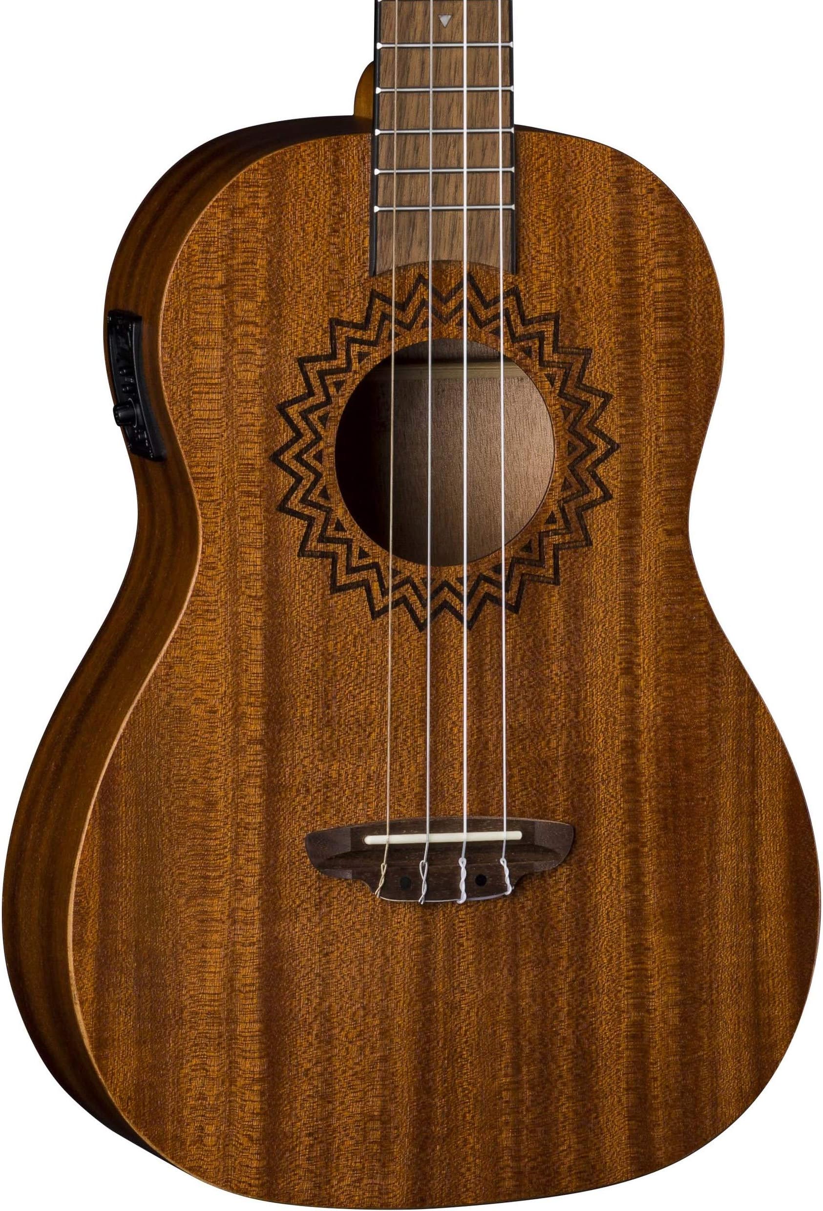 Luna Baritone Acoustic/Electric Ukelele with Preamp, Vintage Mahogany