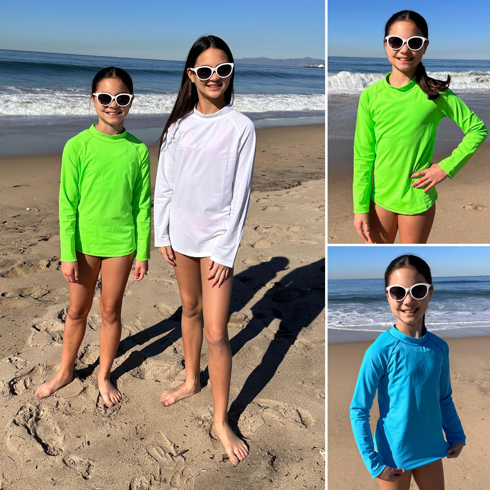 BIG ELEPHANT 3 Pièces de Bain Anti-UV pour Garçon Maillot de Bain à Manche Longue Enfants Rashguard pour Surf Natation Plongée Plage