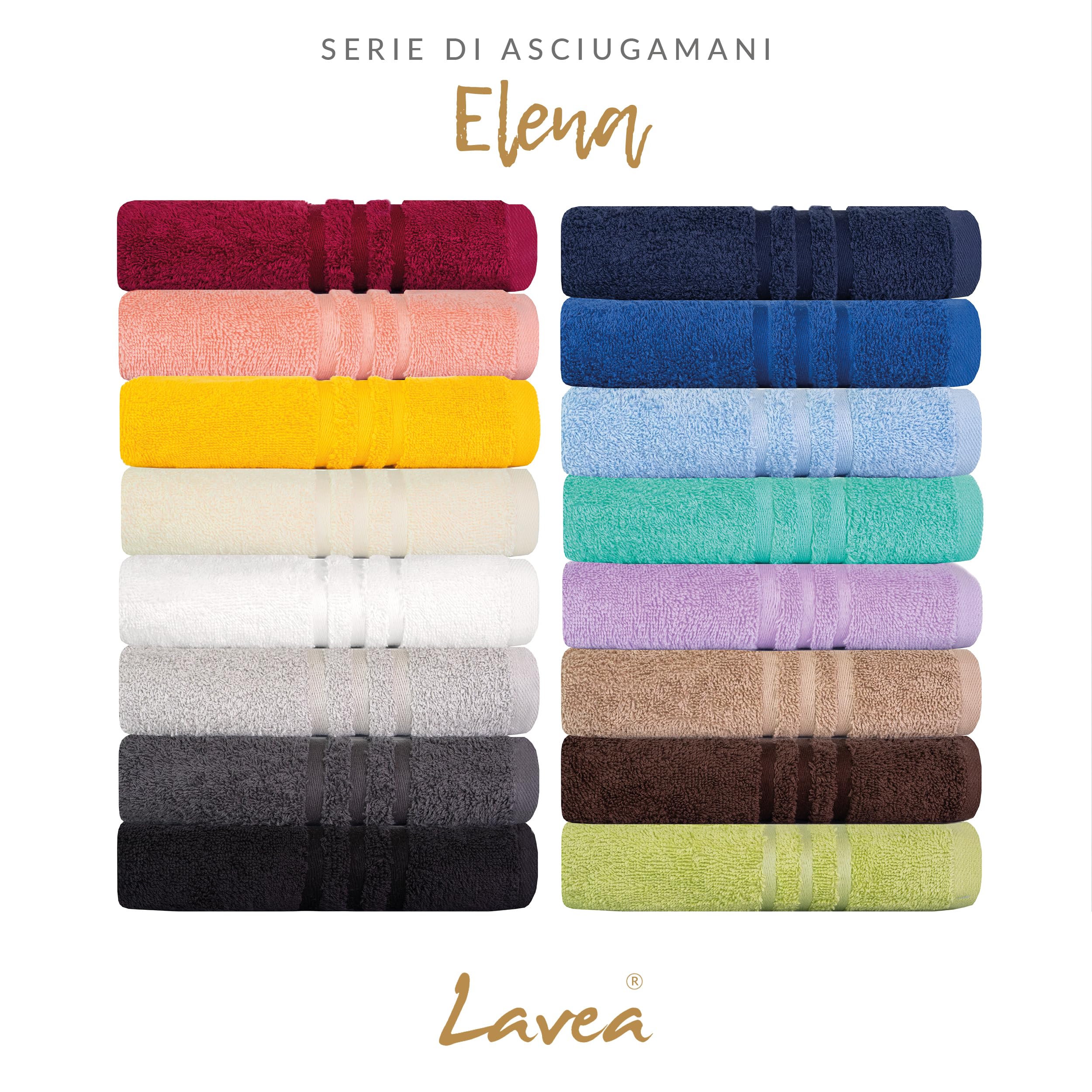 Lavea® 4 Tappetini Bagno 50x80 cm in 100% Cotone – Tappeti Bagno Assorbenti e Lavabili – Ideali come Tappeto Bagno o Tappetino Doccia – Blu navy
