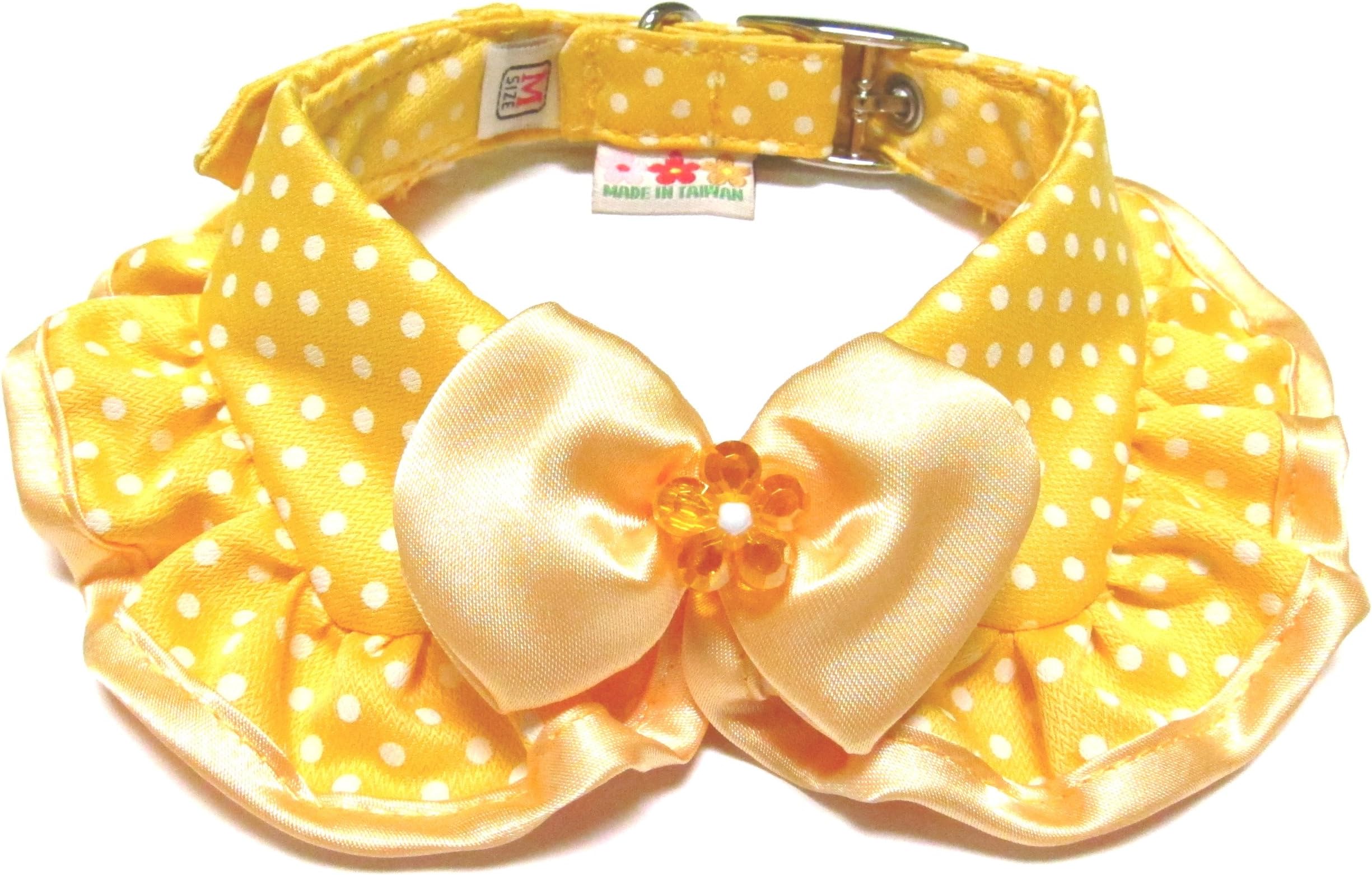 Stylish Bow for Dogs, Polka Dot, Small, Yellow