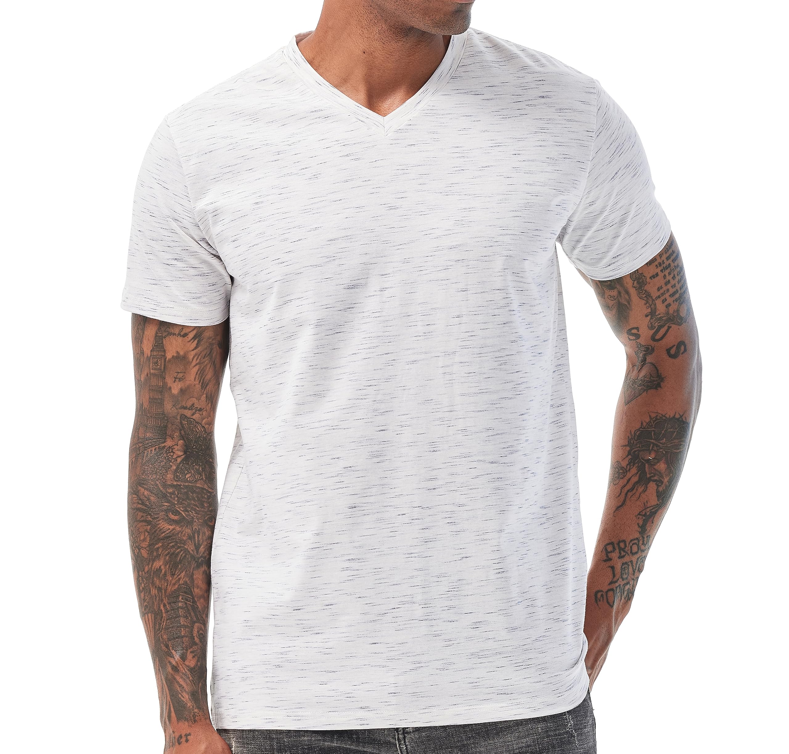 RONOMO Herren Mode V-Ausschnitt T-Shirt Casual