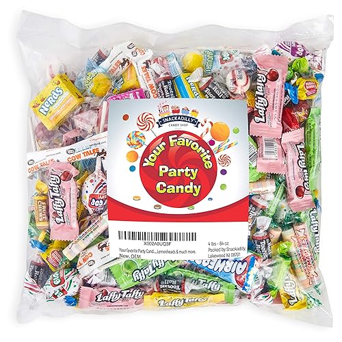 Tu dulce favorito para fiestas bolsa de 4 libras de Laffy Taffy Tootsie Rolls Blow Pops Nerds Lemonheads y mucho más